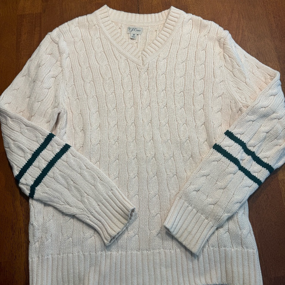 J.Crew Cable Knit Ivy Style Sweater in Ivory (worn once)